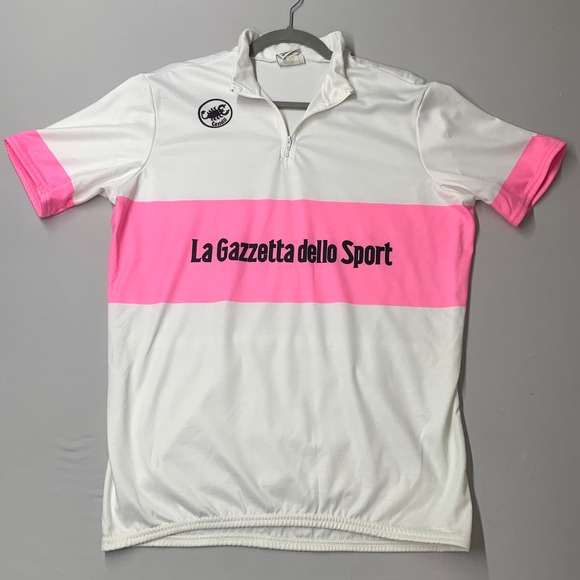 Castelli Other - Castelli Sport Italia Men Cycling Jersey XL White Pink La Gazzetta Dello Sport
